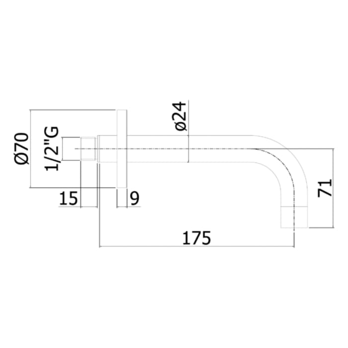 Kronenbach Lima 2.0 Steel Wanneneinlauf, Ausladung 17,5 cm