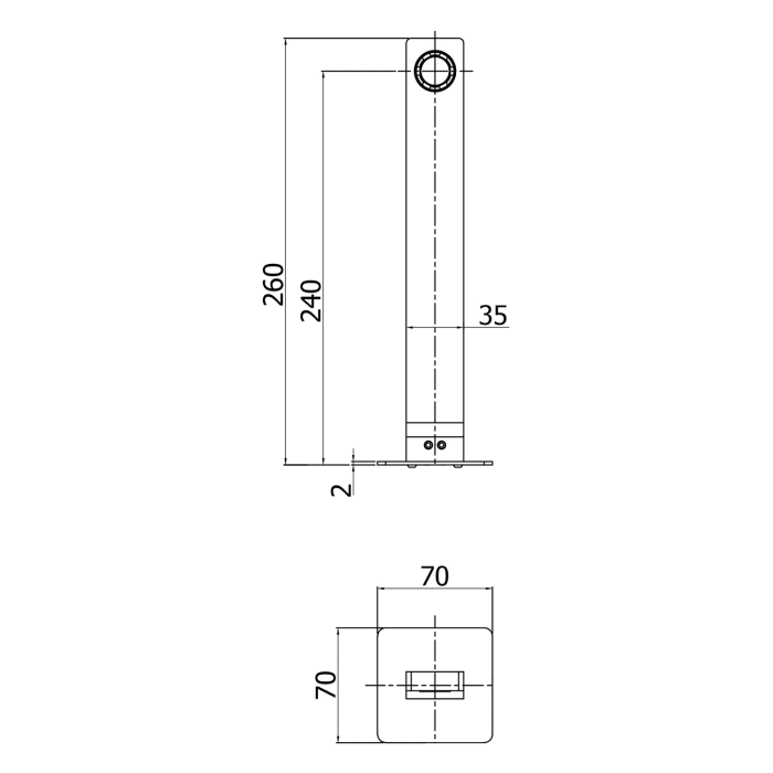 Kronenbach Quara 2.0 Ersatzauslauf Black Waschtisch-Wandarmaturen 24 cm