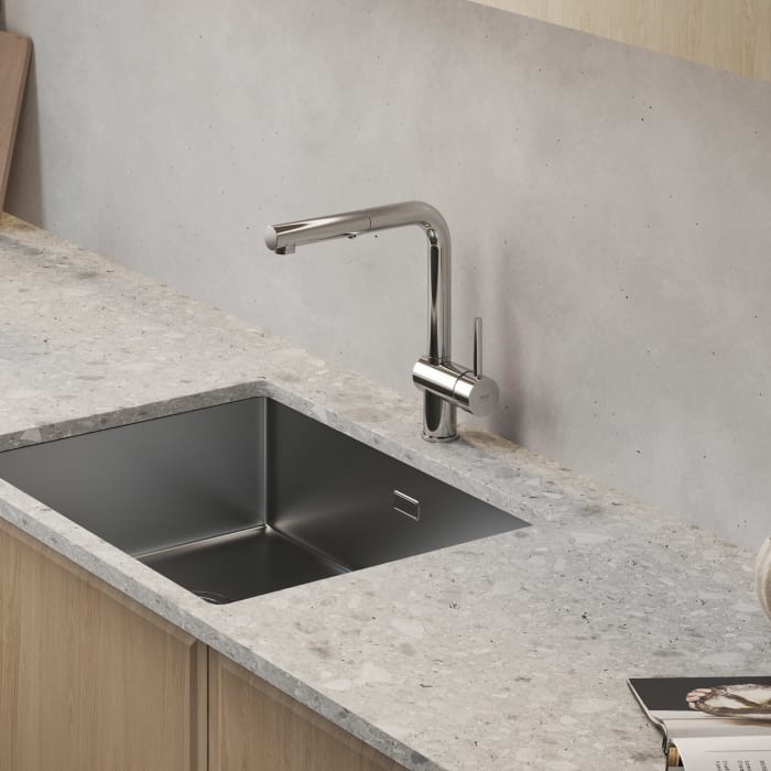 Kronenbach Lima Style Einhebel Küchenarmatur mit schwenkbarem Auslauf, herausziehbare Handbrause mit 2 Strahlarten