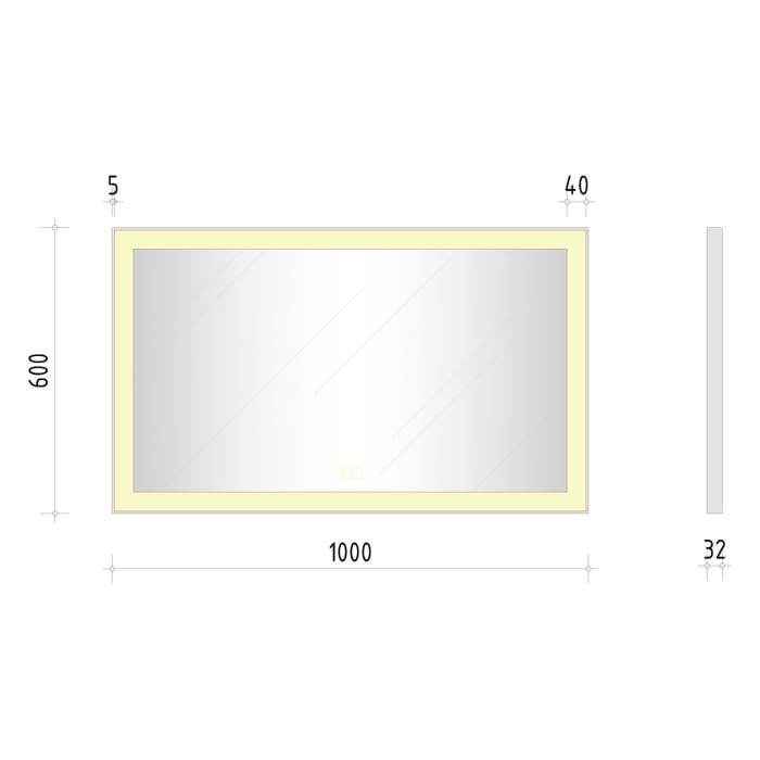 Kronenbach Day Badspiegel 100 x 60 cm mit dimmbarer LED-Beleuchtung und Antibeschlag