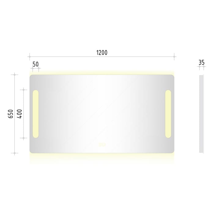 Kronenbach Dream Badspiegel 120 x 65 cm mit Spiegelheizung und LED-Treiber