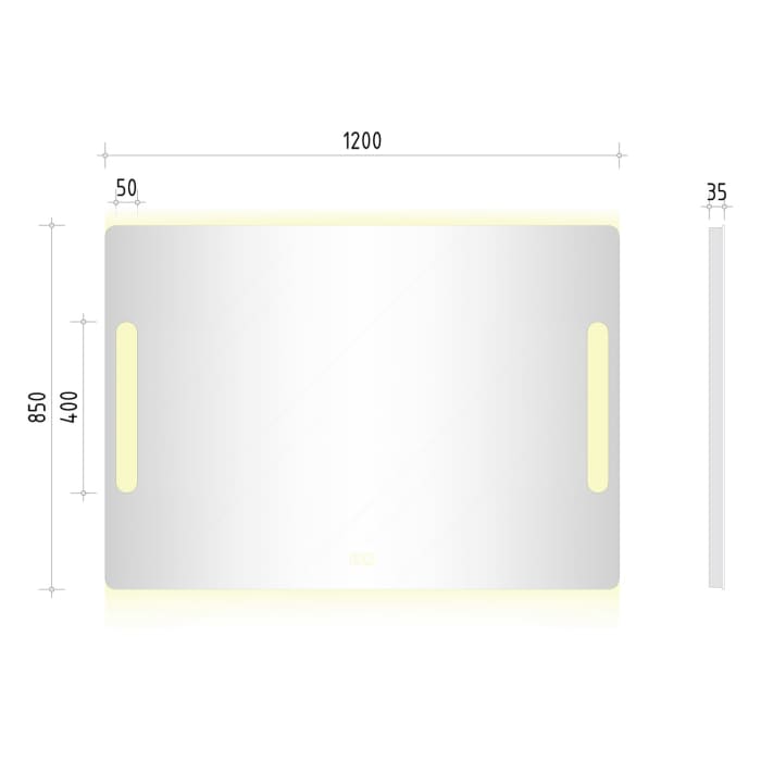 Kronenbach Dream Badspiegel 120 x 85 cm mit integrierter Spiegelheizung und LED-Treiber