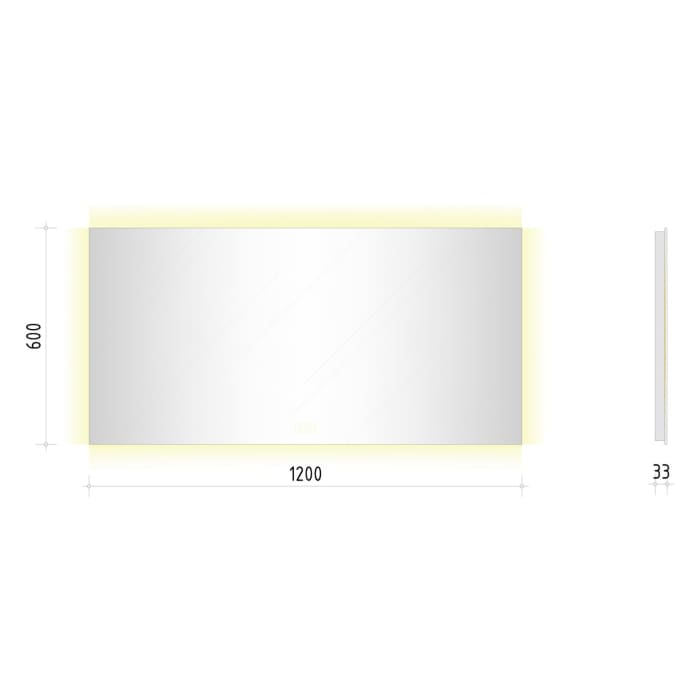 Kronenbach Night Badspiegel 120 x 60 cm mit dimmbarer LED-Beleuchtung