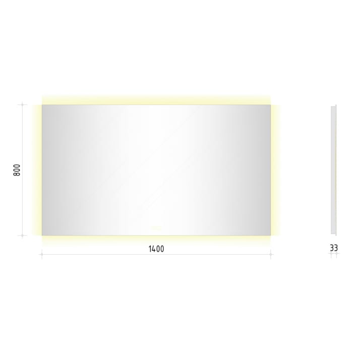 Kronenbach Night Badspiegel 140 x 80 cm mit LED-Beleuchtung und Dimmfunktion