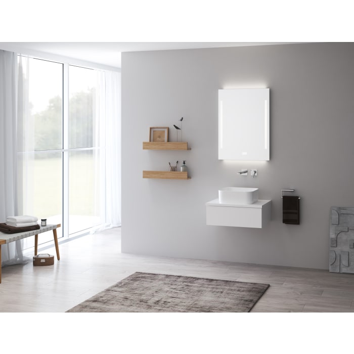 Kronenbach Sun Badspiegel 60 x 80 cm mit LED Seiten- und Hintergrundbeleuchtung