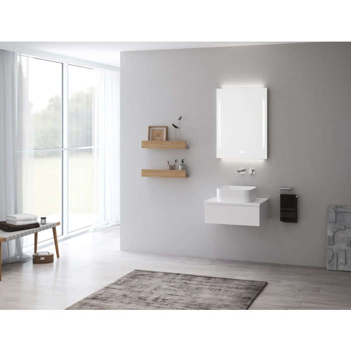 Kronenbach Sun Badspiegel 60 x 80 cm mit LED Seiten- und Hintergrundbeleuchtung