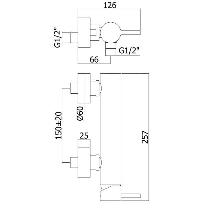 Kronenbach Lima 2.0 White Aufputz-Brausearmatur
