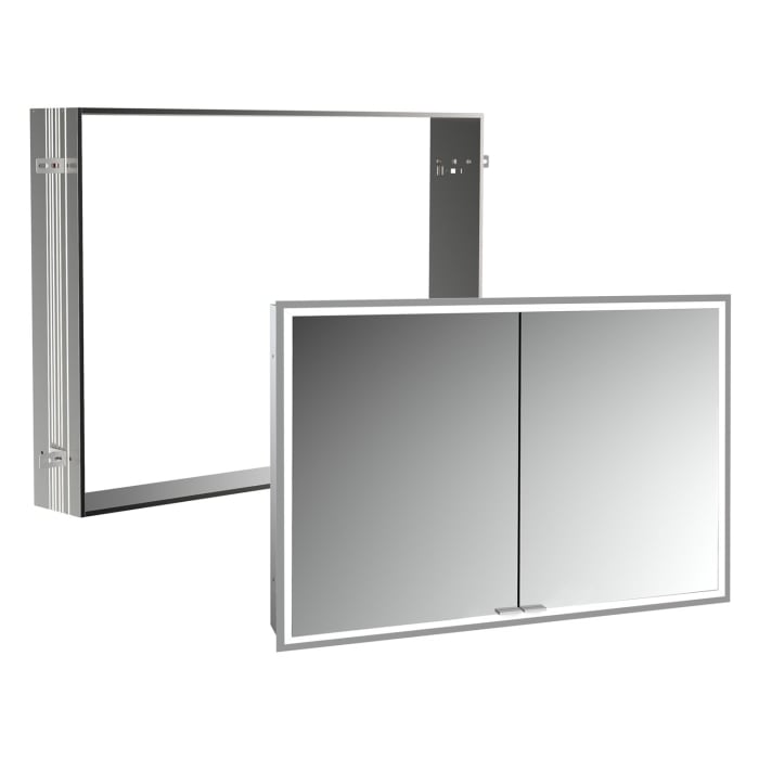 Kronenbach Cube 2.0 Spiegelschrank 100 cm mit Einbaurahmen, 2-türig