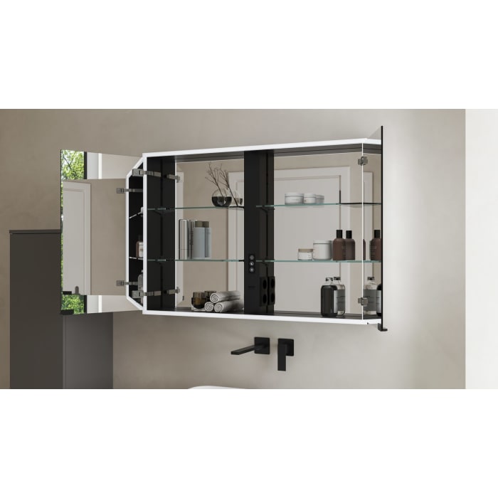 Kronenbach Cube 2.0 Spiegelschrank 120 cm, Aufputz, 2-türig