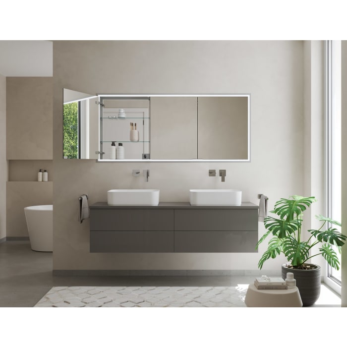 Kronenbach Cube 2.0 Spiegelschrank 120 cm, Unterputz, 3-türig