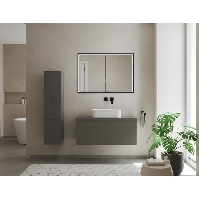 Kronenbach Cube 2.0 Spiegelschrank 120 cm, Unterputz, 2-türig