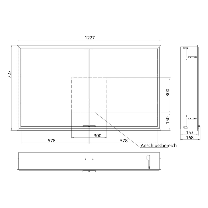 Kronenbach Cube 2.0 Spiegelschrank 120 cm mit Einbaurahmen, 2-türig