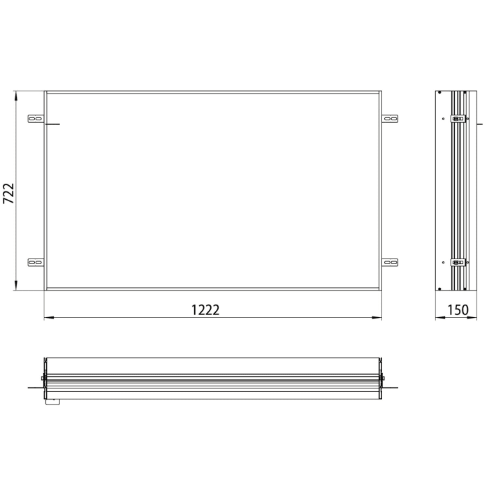 Kronenbach Cube 2.0 Spiegelschrank 120 cm mit Einbaurahmen, 3-türig