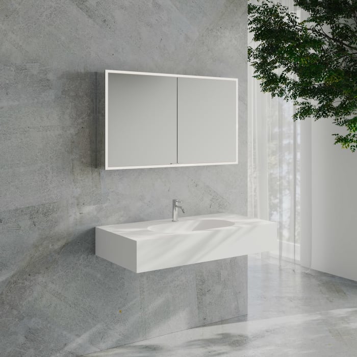 Kronenbach Cube 2.0 Spiegelschrank 120 cm, Aufputz, 2-türig