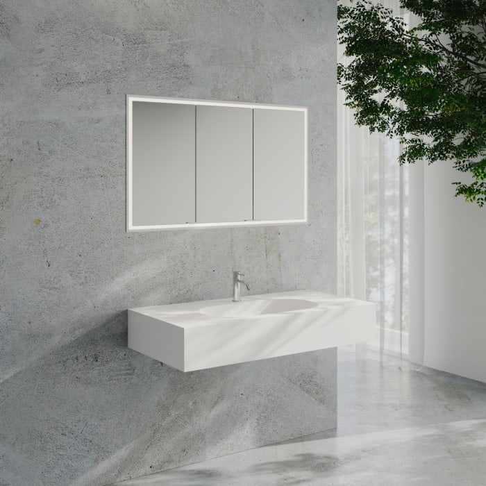Kronenbach Cube 2.0 Spiegelschrank 120 cm, Unterputz, 3-türig