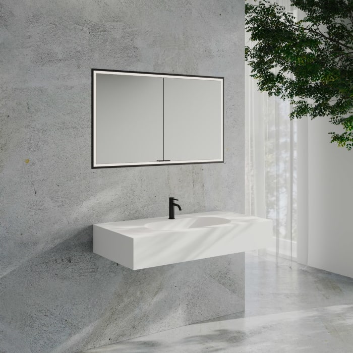 Kronenbach Cube 2.0 Spiegelschrank 120 cm, Unterputz, 2-türig
