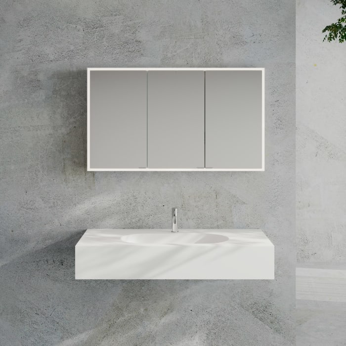 Kronenbach Cube 2.0 Spiegelschrank 120 cm, Aufputz, 3-türig