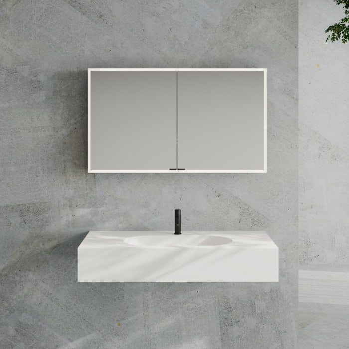 Kronenbach Cube 2.0 Spiegelschrank 120 cm, Aufputz, 2-türig