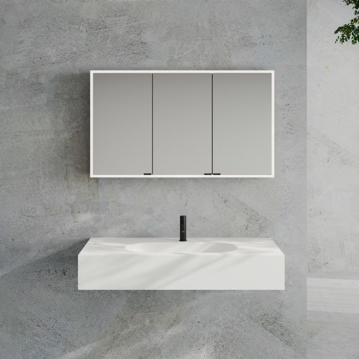 Kronenbach Cube 2.0 Spiegelschrank 120 cm, Aufputz, 3-türig