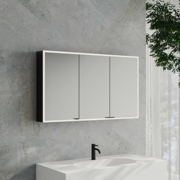 Kronenbach Cube 2.0 Spiegelschrank 120 cm, Aufputz, 3-türig