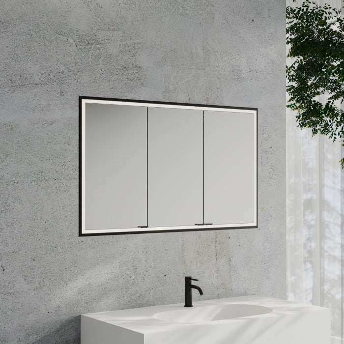 Kronenbach Cube 2.0 Spiegelschrank 120 cm, Unterputz, 3-türig