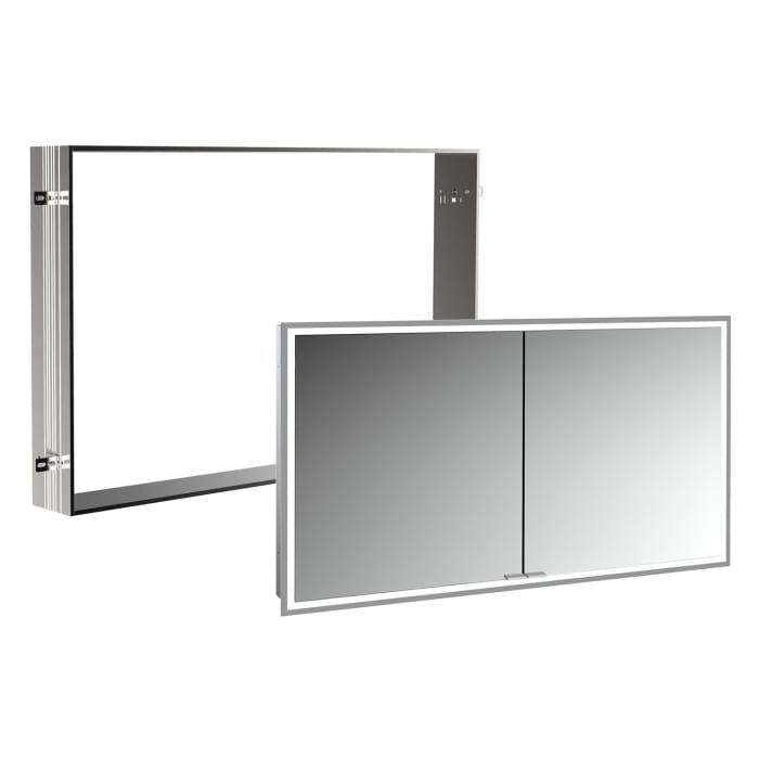 Kronenbach Cube 2.0 Spiegelschrank 120 cm mit Einbaurahmen, 2-türig