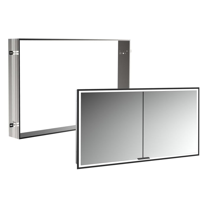 Kronenbach Cube 2.0 Spiegelschrank 120 cm mit Einbaurahmen, 2-türig