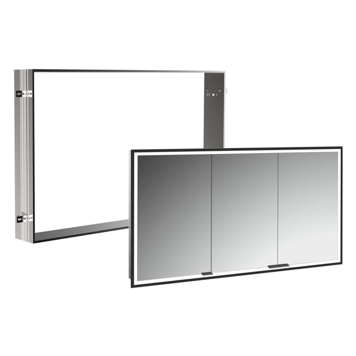 Kronenbach Cube 2.0 Spiegelschrank 120 cm mit Einbaurahmen, 3-türig