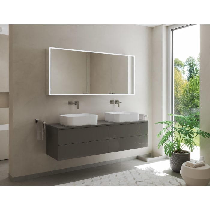 Kronenbach Cube 2.0 Spiegelschrank 130 cm, Aufputz, 3-türig