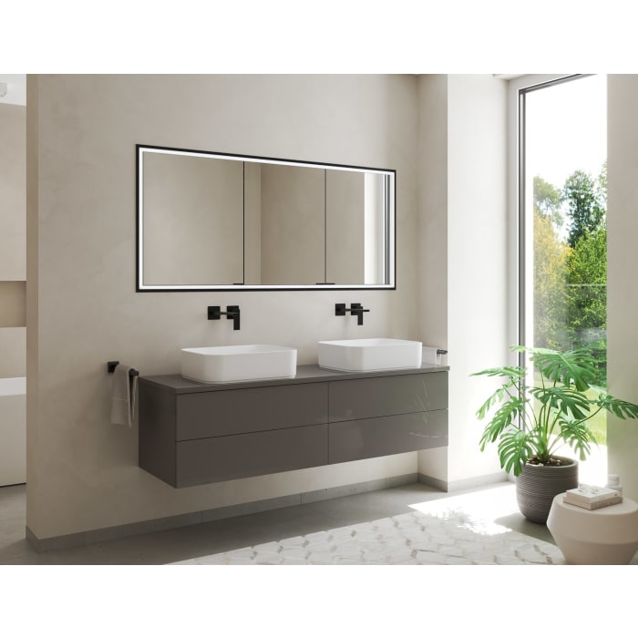 Kronenbach Cube 2.0 Spiegelschrank 130 cm, Unterputz, 3-türig