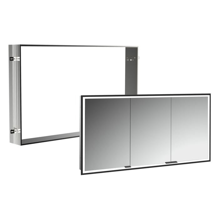 Kronenbach Cube 2.0 Spiegelschrank 130 cm mit Einbaurahmen, 3-türig