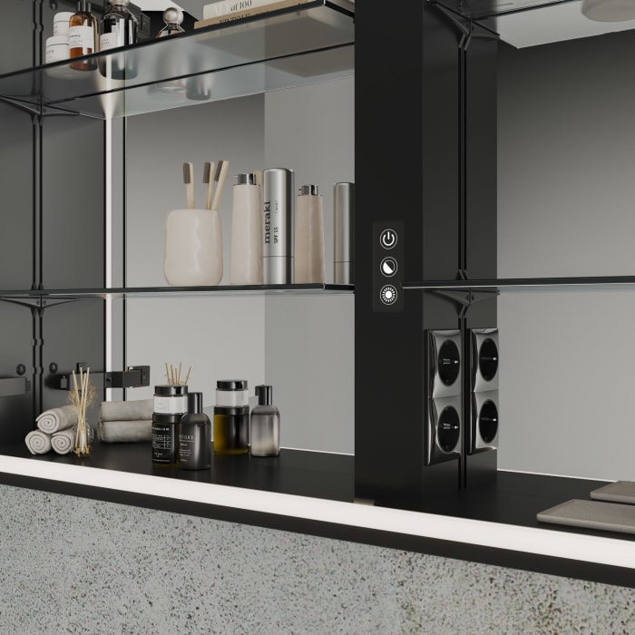 Kronenbach Cube 2.0 Spiegelschrank 130 cm, Unterputz, 3-türig