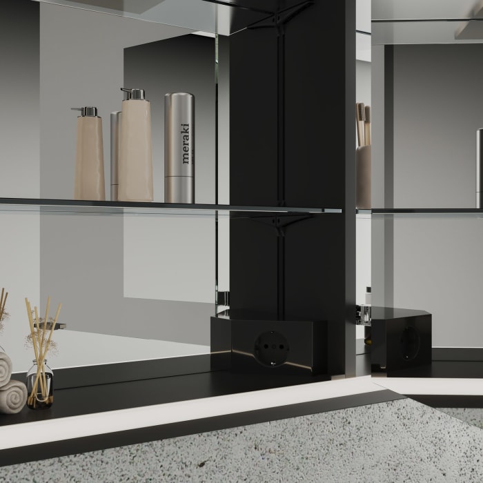 Kronenbach Cube 2.0 Spiegelschrank 130 cm, Unterputz, 3-türig