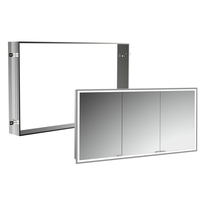 Kronenbach Cube 2.0 Spiegelschrank 130 cm mit Einbaurahmen, 3-türig
