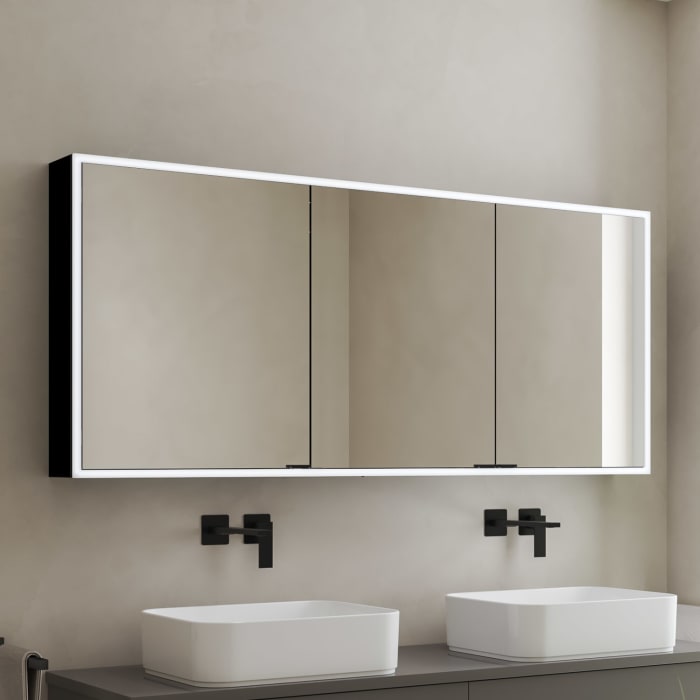 Kronenbach Cube 2.0 Spiegelschrank 140 cm, Aufputz, 3-türig