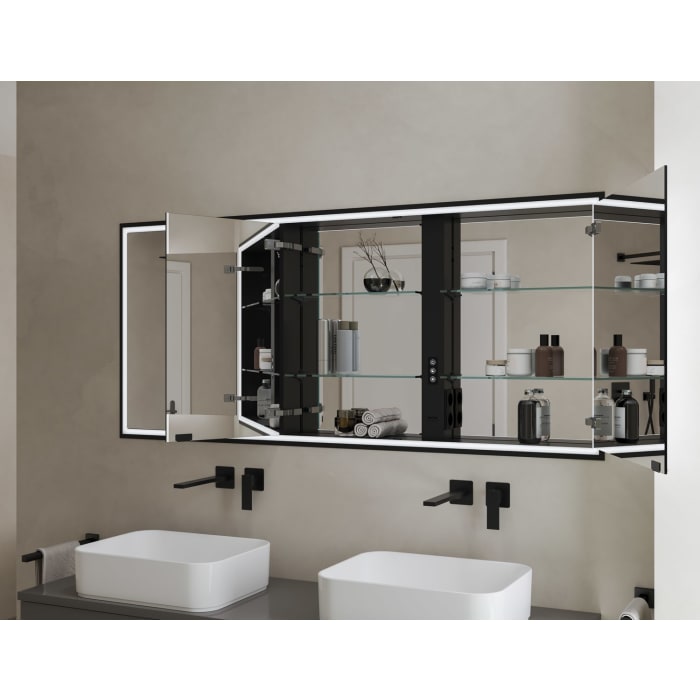 Kronenbach Cube 2.0 Spiegelschrank 140 cm mit Einbaurahmen, 3-türig