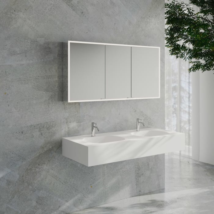 Kronenbach Cube 2.0 Spiegelschrank 140 cm, Aufputz, 3-türig