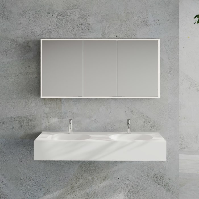 Kronenbach Cube 2.0 Spiegelschrank 140 cm, Aufputz, 3-türig
