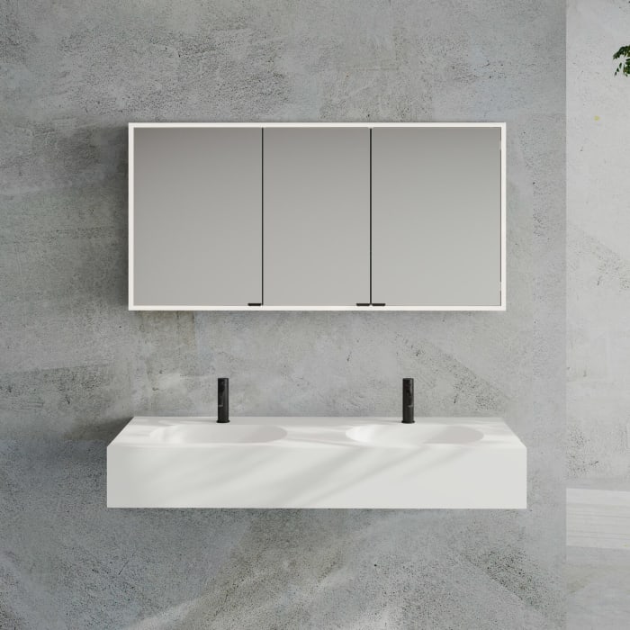 Kronenbach Cube 2.0 Spiegelschrank 140 cm, Aufputz, 3-türig