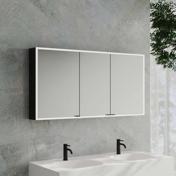 Kronenbach Cube 2.0 Spiegelschrank 140 cm, Aufputz, 3-türig