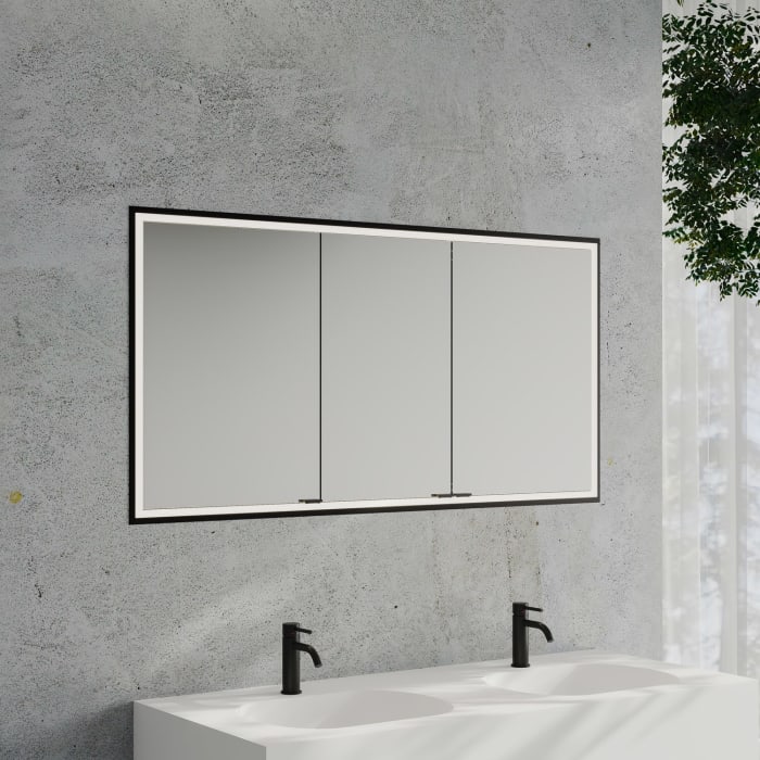 Kronenbach Cube 2.0 Spiegelschrank 140 cm, Unterputz, 3-türig
