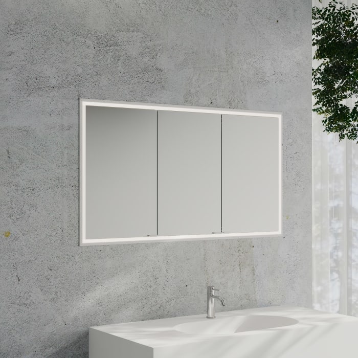 Kronenbach Cube 2.0 Spiegelschrank 140 cm mit Einbaurahmen, 3-türig
