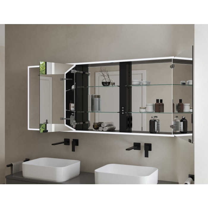 Kronenbach Cube 2.0 Spiegelschrank 160 cm, Aufputz, 3-türig