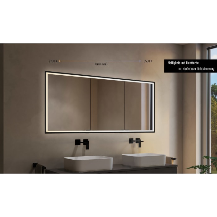 Kronenbach Cube 2.0 Spiegelschrank 160 cm mit Einbaurahmen, 3-türig