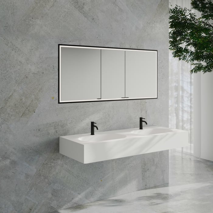 Kronenbach Cube 2.0 Spiegelschrank 160 cm, Unterputz, 3-türig