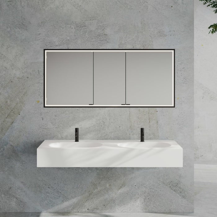 Kronenbach Cube 2.0 Spiegelschrank 160 cm, Unterputz, 3-türig