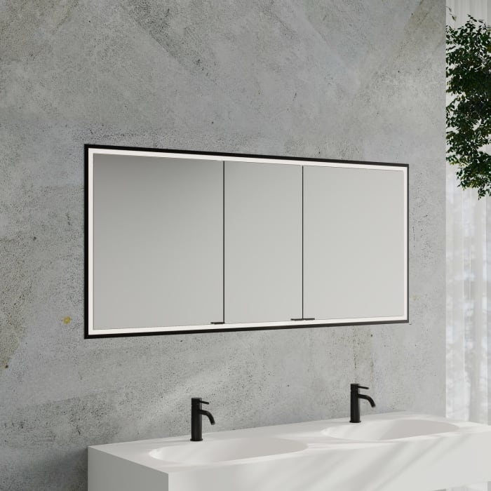 Kronenbach Cube 2.0 Spiegelschrank 160 cm, Unterputz, 3-türig