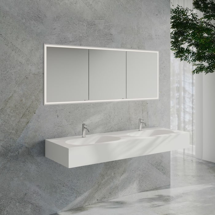 Kronenbach Cube 2.0 Spiegelschrank 180 cm, Unterputz, 3-türig