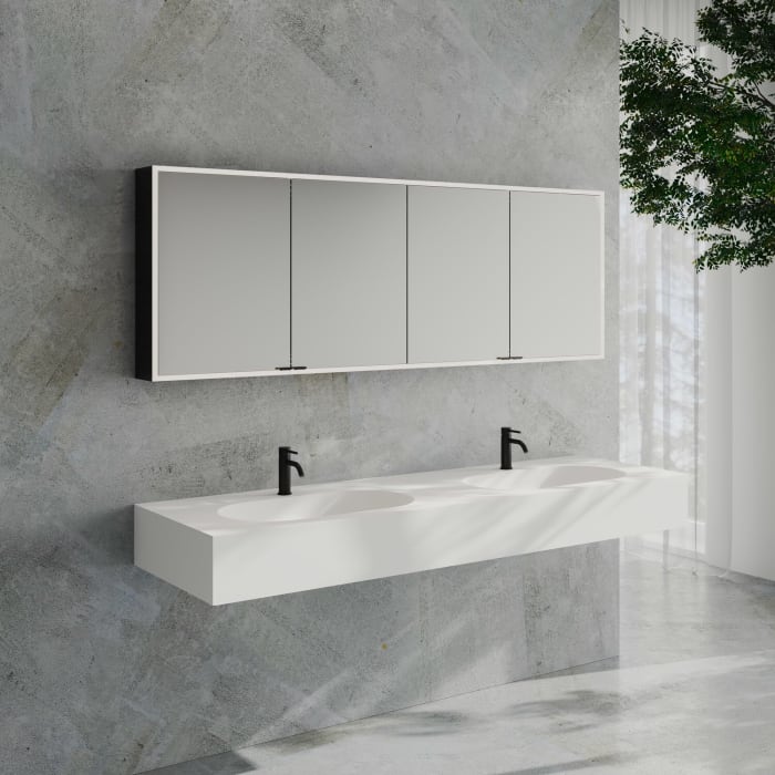 Kronenbach Cube 2.0 Spiegelschrank 200 cm, Aufputz, 4-türig