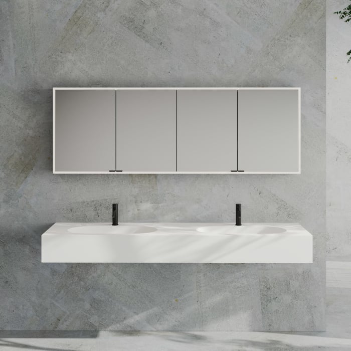 Kronenbach Cube 2.0 Spiegelschrank 200 cm, Aufputz, 4-türig